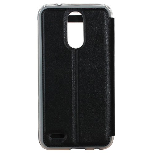 BeCool® – Handy Schutzhülle im Bookstyle mit Standfunktion für LG K10 2017, mit S-View Fenster, durch das Sie alle Mitteilungen sehen können. Schwarz - 2