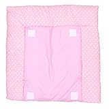 TupTam Wickelauflage inkl. 2 Frotteebezüge Wasserfest Abnehmbar Wickelunterlage Wickeltischauflage, Farbe: Punkte Rosa, Größe: 76 x 76 cm - 6