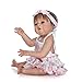 Produktbild JullyeleDEgant 19 Zoll Ganzkörper Weiche Silikon Vinyl Baby Mädchen Puppe Neugeborenes Baby Puppe Spielzeug Kinder Babe Reborn Baby Puppe Playmate Geschenk Baby Puppe