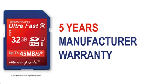 eMemoryCards 32GB Ultra-schnell 90MB/s SD SDHC Speicherkarte für Canon PowerShot SX1 IS Kamera - 5