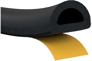LOWENERGIE Stormguard EPDM 5 Metres, D Black Draught Excluder Self Adhesive Rubber Door Window Seal Roll