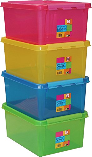 Orthex 350824 4er-Set Clipbox Smart Store Colour 15, 15 Liter, pink / gelb / blau und grün - 3