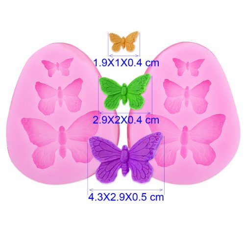 Silikon Backform Spitze Fondant Kuchendekoration Backen Blumen Rosen Schmetterling 2x - 2