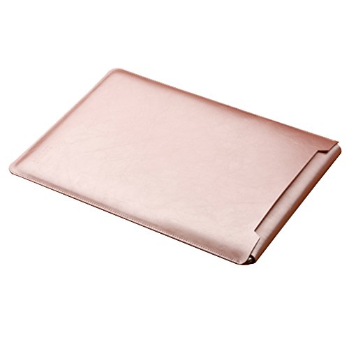 Mikrofaser Leder Sleeve für Apple Macbook 12 Zoll- Skitic Ultra Slim MacBook Carrying Tasche Ultrabook Laptop Schutztasche mit Safe Innen und Außen Mauspad (Maus Nicht im Lieferumfang Enthalten) – Rose Gold - 2