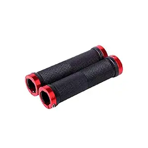 FASTPED New Pair Cycling Lock-on Anti-Slip Bicycle Handlebar Plastic Handle Grips for MTB (RED)