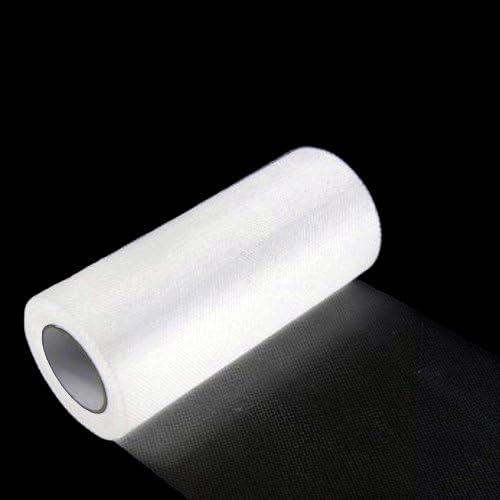 Full Roll of Tulle ribbon 6" wide 25 yards long tutu wedding craft netting (White)