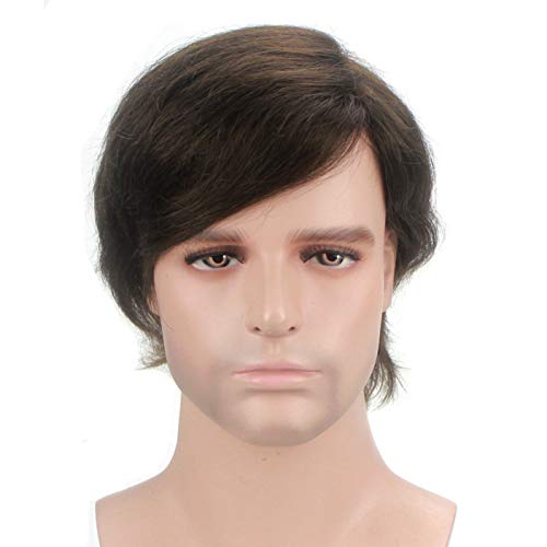 Lordhair 100% Cabello Humano Francés Encaje de Hombres Tupé Color # 3