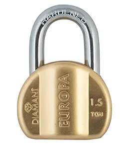 Europa Nilesh Timber & Hardware Brass Diamant Padlock L358 BM (Metallic)