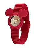 Hip Hop Watches - Damen Hip Hop Uhr Jubiläums Sonderedition Disney Micky Mouse - Micky Ikonische Kollektion - Silikonarmband - 32mm Gehäuse - Wasserdicht - Rot - Quarzwerk
