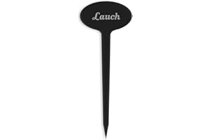 GRAVURZEILE Pflanzenschilder mit Gravur - Lauch - Stilvolle Kräuterschilder aus schwarzem Acryl für den Garten - Kräuterstecker geeignet für Beet & Kräutergarten - Farbe: Lauch