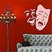 Produktbild Wandtattoo Schlafzimmer Theatermasken Lächeln und traurige Gesichtsmuster Aufkleber für Wohnzimmer