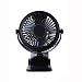 Produktbild LXRZLS USB Kleiner Ventilator Mini Wiederaufladbar Leiser tragbarer Bürotisch Handclip Kinderwagen Kleiner Ventilator Akku Kleiner elektrischer Ventilator (Color : Black)