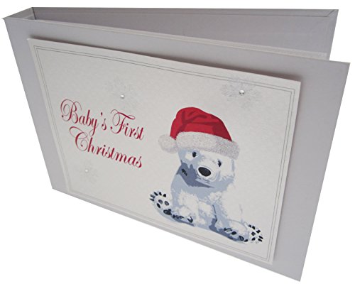 white cotton cards Value Range Baby's First Christmas Polar Bear Design Christmas Tiny Value Album