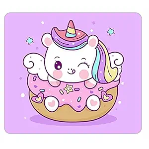 TheYaYaCafe Birthday Gifts Cute Blushing Unicorn Printed Non Slip Rubber Base Gaming Mouse Pad (3mm) for Computer, PC, Laptop