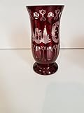 Egermann Glas Vase Antik Glas Vase Egermann böhmisches Glas Kristall rubin rot Glas Vase Sammler Glas gebraucht Zustand wie neu Höhe ca. 15,5 cm