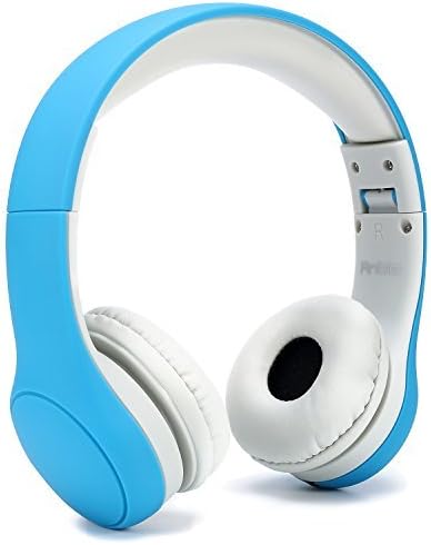 Kids Headphone, Anble Over the Ear Wired Headsets with Microphone, 93dB Volume Limited, 3.5mm Audio Sharing Jack Cable, Toddler Foldable Children Headphone for iPhone iPad Amazon Fire 7 8 - Blue