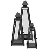 - Laternen-Set (3-teilig) 3tlg. Set Laternen Windlichter Gartenlaterne Metallgestell mit Glasfenster