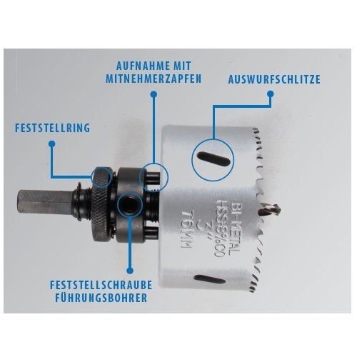 Lochsägen, Bohrkronen, Dosenbohrer 70 mm, HSS-Co8 Bi Metall - 2