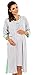 Zeta Ville Maternity - Women's Nursing Nightdress Robe Set Labour Hospital 190c (Grey Melange, UK 16)
