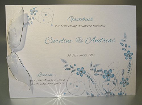 Gästebuch zur Hochzeit mit Namen "TOP PREIS" 10047 türkis