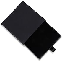 Boîte Cadeau Bijoux 5x5x3.5cm - Carton Noir Avec Coussin - Pour Bague, Collier, Boucles D'Oreilles