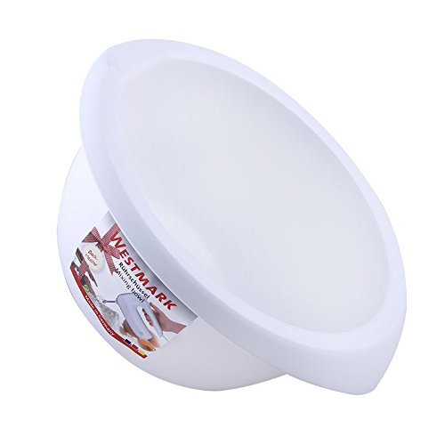 Westmark Rühr-/Backschüssel mit Spritzschutz, Deckel und Ausgießer, Kunststoff, Füllvolumen: 2,5 Liter, Weiß/Rot, 3153227R - 4