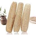 100% Natural Loofah Sponge, Bath Loofah Body Scrubber Exfoliating Luffa, Natural Plant Exfoliating Loofa Sponge for Men & Women, Spa Beauty Bath Skin Cleaner for Body - 3 Pack/7.8-13.8"