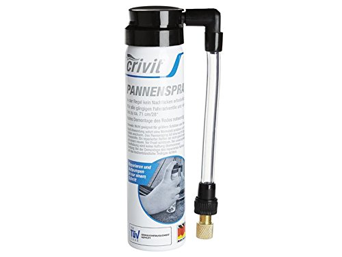 CRIVIT® Pannenspray, 75 ml - TÜV-geprüft, klein, kraftvoll, handlich für Unterwegs┇Reparieren und Aufpumpen in nur einem Schritt