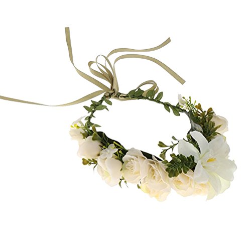 ULTNICE Blumen Kranz Stirnband Krone Blumengirlande Haare Hochzeit für Festival