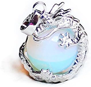 AituoAituo Natural Amethyst Tumbled Gemstone Dangle Dragon Around Coin Charm Bead Pendant Fit DIY pendant