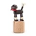 Produktbild Wackeltier Wackelfigur Pudel, Figur aus Holz, natur, 7,5 cm, von DREGENO SEIFFEN – Original erzgebirgische Handarbeit, stimmungsvolle Dekoration