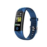 Gesundheits-Tracker, TFT-Farbbildschirm Herzfrequenz Blutdrucküberwachung Gesundheit Bluetooth-Armband Nachtlaufsport Atmen Licht Intelligentes Armband,Blue
