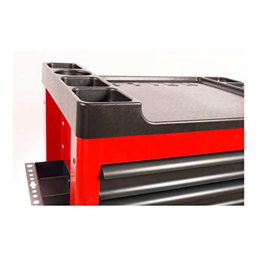 STIER Werkstattwagen | unbestückt – leer | Werkzeugwagen – Montagewagen | kugelgelagerte Schubladenschienen | 7 Schubladen I Max. Belastung 500 kg | mit Dosenhalter I mit Kunststoffabdeckung | - 2