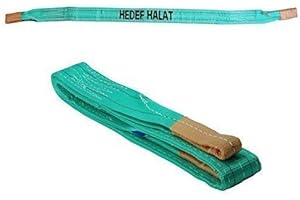 HEDEF 2 Tonnen Tragfähigkeit 8 Meter Länge Hebegurt Rundschlinge Hebeband Bergegurt aus Polyster mit Endschlaufen für Kran, Abschleppen Grün