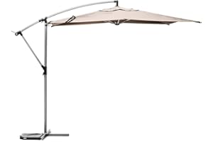 Hespéride - Parasol déporté carré manoa ardoise d2,5x2,5m en acier