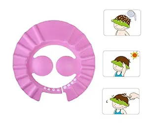NIDY Baby Shower Cap Shampoo Cap With Adjustable Fasteners Ear Protector Design Safe and Soft Bathing Cap Shower Cap For Children, Baby Bath Cap Shower Protection For Eyes And Ear. (Pink)