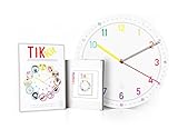Tikita TikKit Rainbow Uhr lernen, Lernspiel geräuscharme Kinderuhr Rainbow, Uhrzeit Lernset mit Uhr und 24 Lernkarten