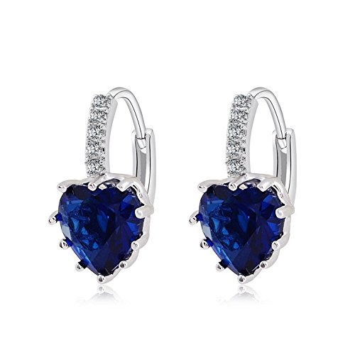Lsv-8 Charming Women's Sterling Silver Ear Hoop Earrings Ear Stud