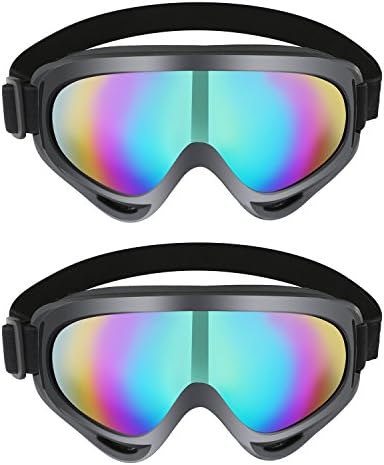 Ski Goggles, Morric 2Pcs Snowboarding Goggles Skate Glasses Anti-wind Ski Glasses Motorcycle Goggles Riding Goggles Eyewear for Adult Skiing, Skating, Motorcycling and Riding