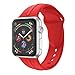 Produktbild BZLine Armband | Weiches Silikon Ersatz Uhrenarmband | Für Apple Watch Series 4 40mm/44mm | Neue Mode und Hautfreundlich | Handgelenkgröße: 5,51-7,28 Zoll | Bandlänge: 96 mm + 117 mm | 14 Farben (Für 40MM Armband, Rot)