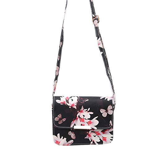 Underleaf Women Floral Pu Leather Shoulder Bag Satchel Handbag Retro Messenger Bag Clutch Shoulder Bags