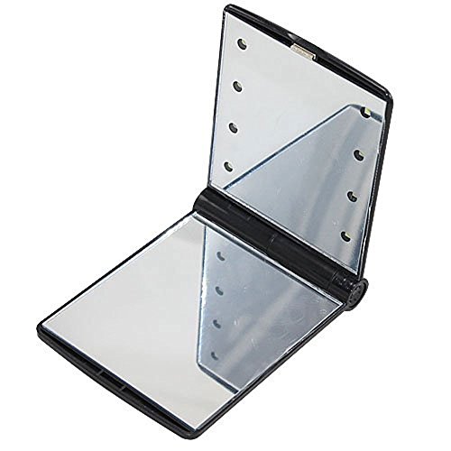 NiceEshop Folding Compact Mirror with 8 LED Lights