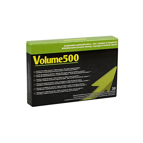 Preisvergleich Produktbild Volume500 Tabletten für mehr Sperma - Mittel für mehr Sperma, mehr Spermavolumen und besseren Spermageschmack (1 Packung Volume500)