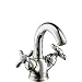 Produktbild Hansgrohe Waschtisch-Einlochbatterie Carlton mit Kreuzgriffen Ablaufgarnitur, chrom / gold, 17030090
