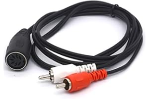 OPENII 7-pinowy kabel audio Din żeński na 2 RCA męski do systemów Bang & Olufsen, Naim, Quad.Stereo (1 metr)