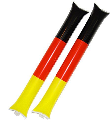 Colour-Bags Home & Living 1x Fan-Airsticks Design Germany | 6 x 58 cm | 1 Paar = 2 Stück | Bang Bang Sticks | Klopfschläuche | Klatschstangen | EM 2020 | Fußball-EM | Europameisterschaft | Fanartikel