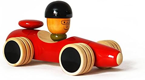 Vroom - Handmade Wooden Push Toy Racing Car Coloured with Natural Dyes