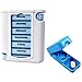 Produktbild com-four 7 Tage Medikamentendosierer Blau/weiß Set - mit 1x Tablettenteiler (1 Stück + Tablettenteiler)