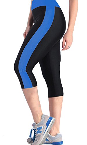 iLoveSIA® Damen Caprihosen zweifarbig Sport leggings Capri Tights - 2