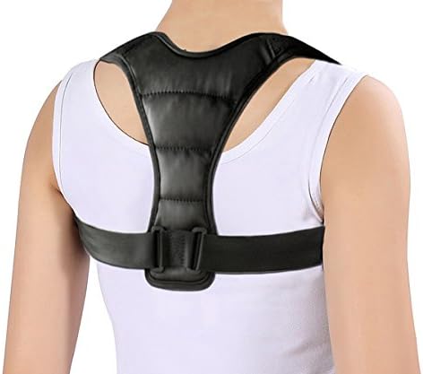 Posture Corrector for Women and Men - Universal Adjustable and Comfortable High Back Support Posture Brace（Black）
